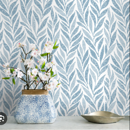 Modern Peel and Stick Wallpaper Boho Blue Contact Paper Self Adhesive Neutral Removable Wallpaper for Bedroom Bathroom Waterproof Contact Paper Farmhouse White 78.7inL 17.3in