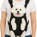 Dog Backpack Carrier, Adjustable Pet Front Carriers, Legs Out Carrying Sling Travel Bag for Small Medium Dogs 10-16 Lbs, Soft Wearable Puppy Chest Carry Backpacks for Walking/Hiking/Camping/Traveling (XL, Black)