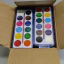 Pack of 24 Watercolor Paint - 12 Washable Paint Palettes (2oz/each) - Water Color Paint Sets for Kids - Ideal for Art Projects, School, Classrooms, and Home - Vibrant Colors and Easy Clean-Up