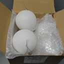 Leitee 16 Pcs 3.15 Inch Christmas Ball Ornaments Large Glitter Christmas Balls Decorations Shatterproof Xmas Tree Ornaments with Hanging Loop for Holiday Festival Party Wreath Home Decor (White)