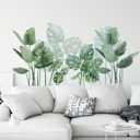 3 x Tortoiseshell Leaf Wall Stickers, Vinyl Wall Decals Peel and Stick, Removable Wall Murals Plant Wall Decors for Bedroom Living Room Nursery Classroom