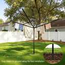 Enayplon 4-Arm Umbrella Clothes Drying Rack, 164 FT Rotary Outdoor Clothesline, Height Adjustable Foldable Laundry Dryer with Ground Spike & Waterproof Protective Cover for Backyard Patio Garden