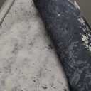 Living Room Rug 9x11 Gray Area Rugs Machine Washable Abstract Boho Large Rug Non-Slip Non-Shedding Faux Wool Indoor Vintage Carpet for Bedroom, Classroom, Dining Room, Kids Playroom (Grey)