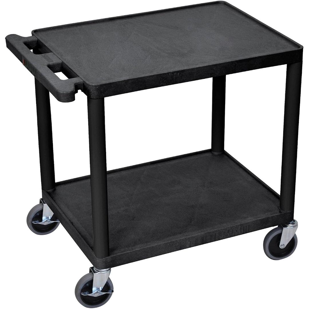 Luxor 26" H Black 2 Shelf A/V Multipurpose Utility Cart