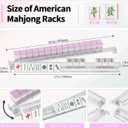 18.5 Inch Mahjong Racks with Pushers - Set of 4 Premium Tile Holders for 1.2" American Mahjong Games, Smooth Sliding for Family Game Nights (Transparent with Glitter)