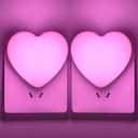 INZU Cute Night Light, Heart Night Light for Kids, LED Nightlight with Auto Dusk to Dawn Sensor, Nightlight Plug into Wall with Soft Warm Light for Bedroom, Nursery, Bathroom, Hallway (Pink 2Pack)
