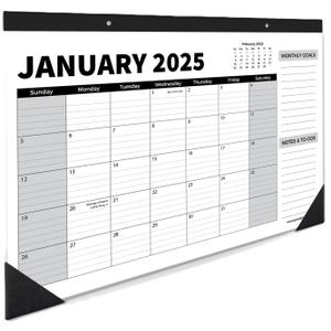 Desk Calendar 2025-2026 with Desk Mat – 22" x 17" Large Desk Pad Calendar Runs From, Office Supplies Desktop Monthly Calendar for Home & Office