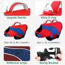 Fragralley Dog Life Jacket with High Buoyancy, Reflective Strips, Rescue Handle, Adjustable Fit, Quick Release Buckles, Tear-Resistant Nylon, Swim Life Vest for Small Medium Large Dogs (RED(Spider Web))