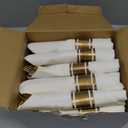 120Pack Gold Plastic Silverware Wrapped Plastic Cutlery Set with Napkin,Pre Rolled Napkins with Cutlery Set,Rolled Silverware Disposable For Valentine's Day Mother's Day and Easter