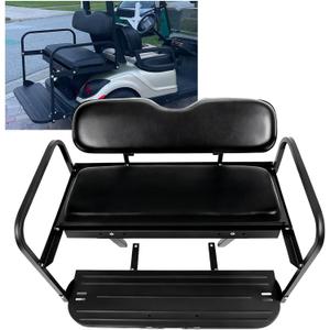 ECOTRIC Golf Cart Rear Seat Kit Compatible with 2007-2016 Yamaha Drive G29 Flip-Fold Rear Seat Seat Black