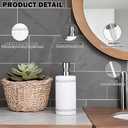 17 OZ Hand Liquid&Lotion Soap Dispenser Pump Bottle Ceramic White for Kitchen Bathroom Countertop Laundry Room Holds Dish Soap Shampoo Laundry Liquid Shower Gel (Inlaid Rhinestone) (White)