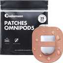 Adamson Omnipod 5 Overpatches 25 Waterproof Omnipod 5 Adhesive Patches, Sweatproof & Skin-Friendly, No Glue on Center, Easy to Apply & Remove, Secure Hold for Active Lifestyles Beige