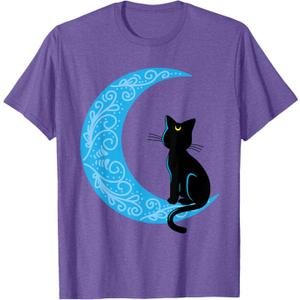 Black Cat Crescent Moon Sailor Mom T-Shirt T-Shirt (Size Small)
