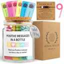 96 Positive Messages in a Jar, Positive Affirmation Gifts, Daily Positive Bottle with Pocket Hug Coin for Self Care, Graduation & Birthday Gift for Women (Positive Messages Jar)