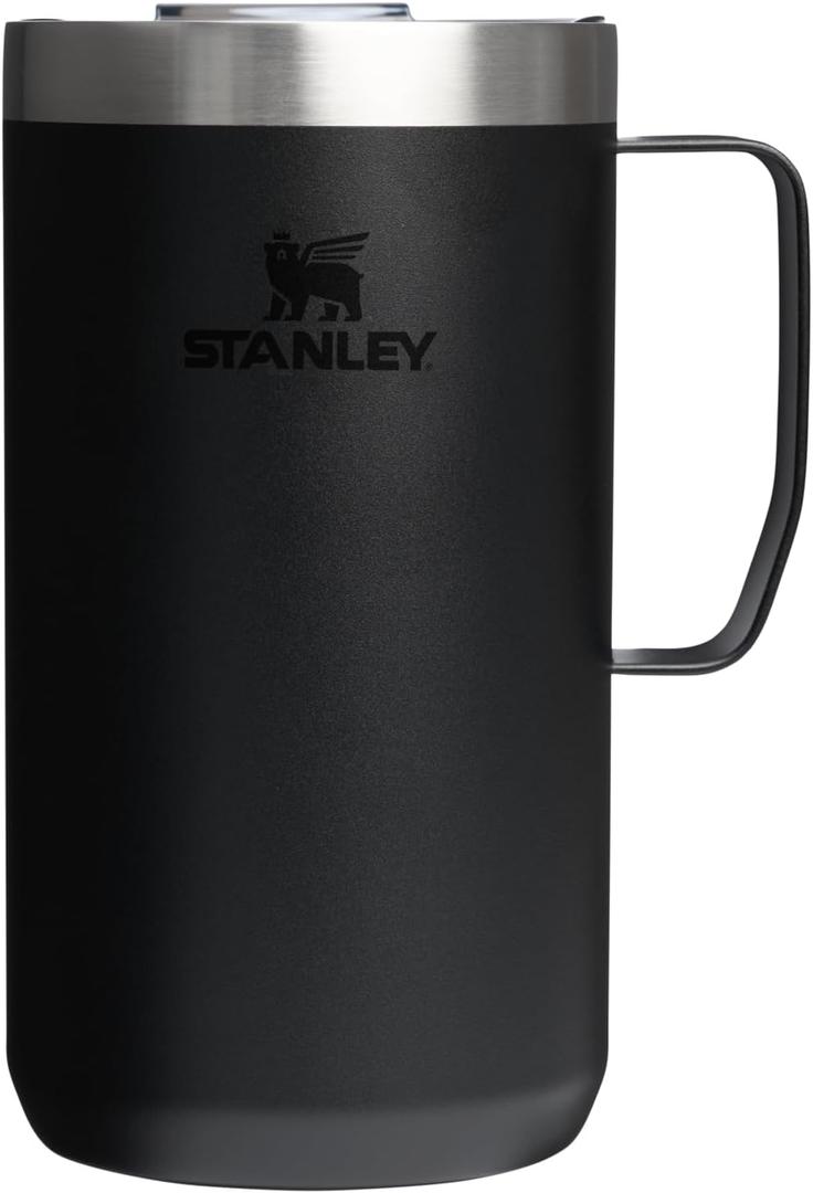STANLEY Everyday Camp Mug | Drink Through Lid | Cup for Coffee, Tea and Drinks | Insulated Stainless Steel Coffee Mug | BPA-Free (24 Ounces, Black 2.0)