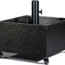 BAYN Heavy-Duty Metal Umbrella Base Stand with Wheels, 150lb Capacity Portable Fillable Planter for Patio, Outdoor, Garden, Poolside, Yard & Lawn