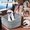 NEEZUKAR Dog Car Seat for Small Dogs,Detachable Washable Dog Booster Seat for Medium Dogs Under 30lbs, Pet Car Seat Travel Bed with Storage Pockets and Dog Safety Belt (Grey)
