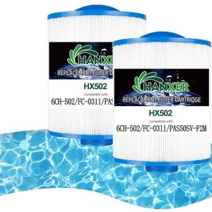 HANXER PAS50SV-F2M Spa Filter Cartridge Replaces for Unicel 6CH-502, Filbur FC-0311, PAS502SV, AK-90161, PAS50, M60506, XLS-604, 60506 Hot Tub Filter, 50 sq.ft Artesian Spas, 2 Pack