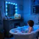 Aquarium Night Light with Rotating Castle Scene - Moving Picture Projection, White Mood Light for Bedroom/Office Decor, Unique Gift Idea