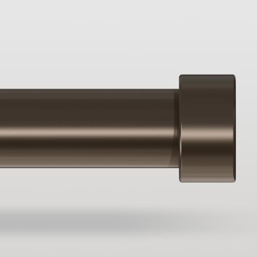 Bronze Curtain Rods for Windows 36 to 176 Inch(3-14 Feet),1" Diameter Rods with Modern Style End Cap Finials,Size:36-176 Inch