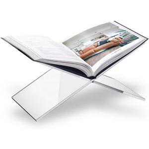 SK Acrylic Book Stand Large - 6 x 12 x 6" - Quran Holder - Coffee Table Book Stand - Cookbook Stand for Kitchen - Home and Table Decor (Transparent)