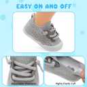 BARERUN Baby Shoes Baby First Walking Shoes Infant Sneakers Wide Toe Box Slip on Shoes Soft Sole Baby Boys Girls Crib Shoes Toddler Breathable Lightweight House Sock Shoes (Gray)