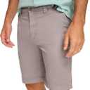Margaritaville Men's Sun-Bleached-Cotton Shorts with Button/Zipper Waistband Closure (Gray)