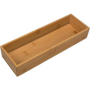 Bamboo Drawer Organizer - Kitchen Drawer Utensil Organizer Office Supplies Desk Organizer Makeup Silverware Tray Flatware Organization 12"*4"*2"
