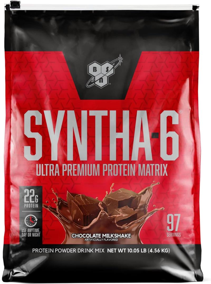 BSN SYNTHA-6 Whey Protein Powder with Micellar Casein, Chocolate Milk Protein Isolate Powder, Chocolate Milkshake, 97 Servings (10.05 Pound (Pack of 1)), Exp Date: 2027.07.02