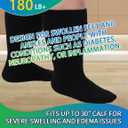 Powbrace 4 Pairs Wide Diabetic Socks for Swollen Feet, Lymphedema & Edema Relief, Non-Binding Calf Socks for Men & Women, One Size