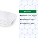 kate spade new york Endless Loft Pillow 18" x 36", Medium Firm Pillow with Foam-Core and 2" Gusset for Maximum Support, Best for Back or Side Sleepers, King, White