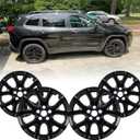 Set of 4 17" Wheel Skins for Jeep Cherokee 2014-2018, ABS Plastic Cover Hubcap for 14-18 Jeep Cherokee Wheel Skin Replacement 17 Inch Glossy Black Set of 4