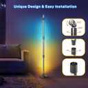 SANBEN RGB+IC Floor Lamp, Smart LED Corner Lamp with Music Sync and 16 Million DIY Colors, App & Remote Control, 360° Rotating Standing Floor Lamp with Spotlight for Bedroom Living Room