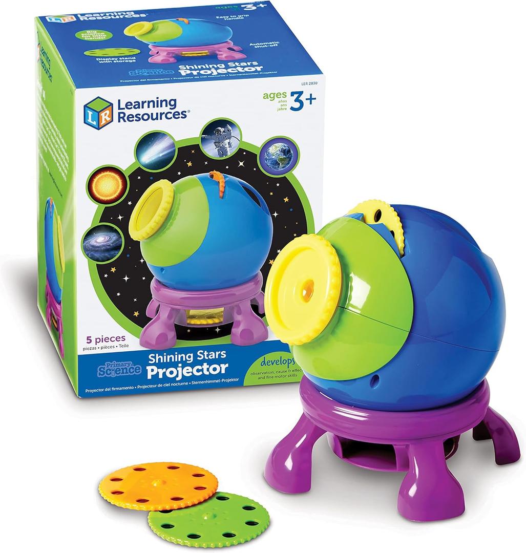 Learning Resources Shining Stars Projector, Solar System Space Toy Set, 5Piece Set, Ages 3+, Multicolor, Model:LER2830 (7 inches)
