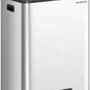SONGMICS Trash Can, 2 x 8 Gallon (2 x 30 L) Double Garabge Can for Recycling and Waste, Stainless Steel, Soft-Close Lid, Inner Buckets, Wide Sturdy Pedal, Metallic Silver ULTB556E01
