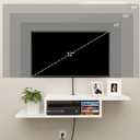ChooChoo Floating TV Stand Shelf, Wall Mount Entertainment Center Media Console for Living Room, Bedroom, White