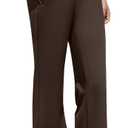DLOODA Womens High Waist Dress Pants Business Casual Work Pants Stretchy Bootcut Pull On Slacks Office Trousers with Pockets L