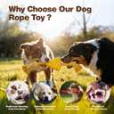 FOFOS Dog Chew Toys for Aggressive Chewers, 3 Pack Rubber Dog Rope Toys, Tough Toys for Boredom Relief and Cleaning Teeth, Indestructible Tug of War Toys for Small Medium Dogs