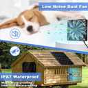 Solar Powered Fan, 30W Large Solar Fan Exhaust Dual Exhaust Fan, Equipped with Two IPX7 Waterproof Fans, Suitable for air Ventilation & Circulation in Chicken Coops, Greenhouses, Sheds, Pet Houses