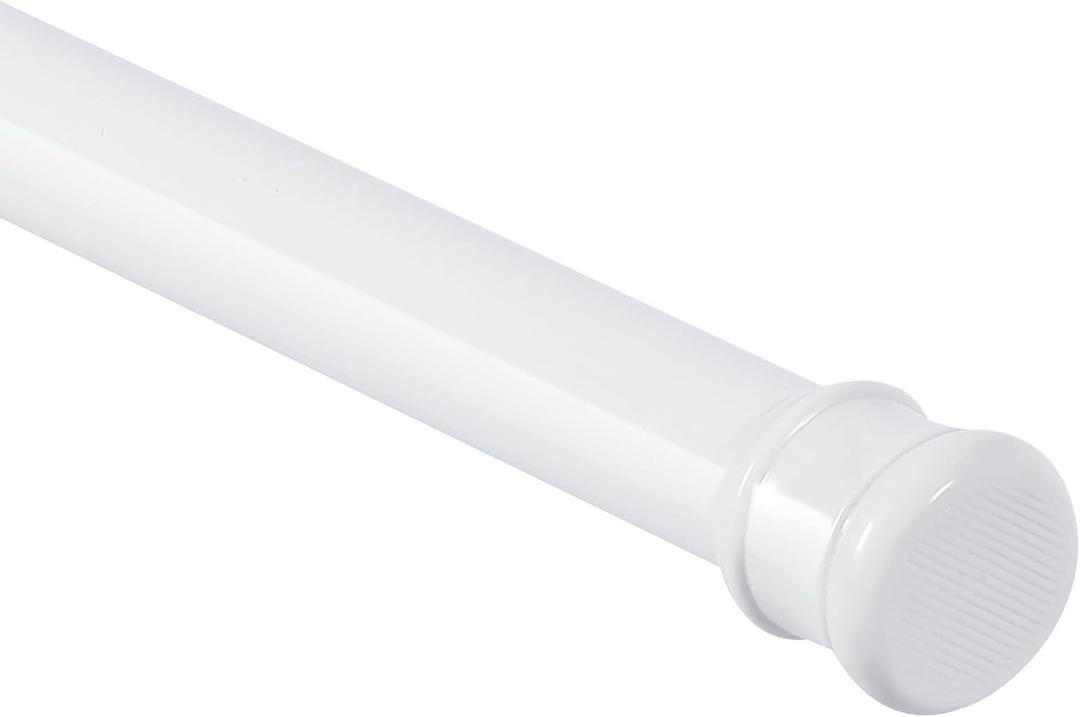 Shower Curtain Rod 56-104 Inch, 1"Diameter Spring Long Adjustable Tension Curtain Rods for Bathroom Windows Closet No Drilling No Rust, White