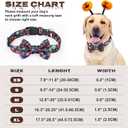 2 x Halloween Dog Collar Bowtie - Fall Collar with Bow-Pumpkin Bat Ghost Pattern - Adjustable for Medium Dogs