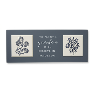 To Plant A Garden is to Believe In Tomorrow Sign, Hanging Wooden Plaques Decor, Flower Artwork for Home Decor, Garden Hanging Decor for Outdoor, Garden Yard Decor, Backyard Decor