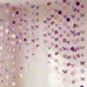 Dunzoom 10 Pack 36 ft 3D Wildflower Butterfly Garland Party Decor 6 Purple Artificial Flower Floral Hanging Vine 4 Butterfly Banner for Spring Birthday Wedding Baby Shower Backdrop Wall Arch Supplies