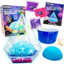 Original Stationery Starry Night Giant Crystal Growing Terrarium Kit for Kids, Fun Crystal Growing Kit with Glow in The Dark Stickers and Glitters, Awesome Gift Idea and Science Kits