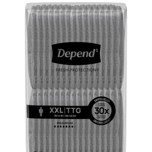 Depend Fresh Protection Adult Incontinence Underwear for Men, Disposable, Maximum, Extra-Extra-Large, Grey, 44 count