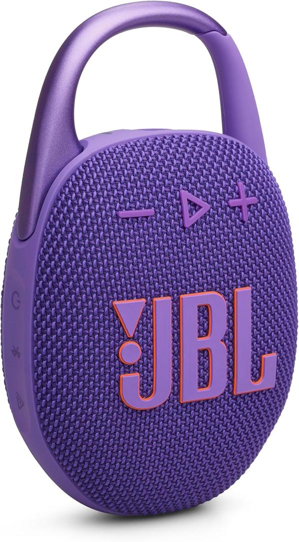 JBL Clip 5 - Ultra-Portable, Waterproof & Dustproof Bluetooth Speaker, Big JBL Pro Sound with Punchy bass, Integrated Carabiner, Up to 12 Hours of Play, Made in Part with Recycled Materials (Purple)
