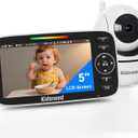 Baby Monitor with Camera and Audio 720P Baby Camera No WiFi, 5 inch Screen,48 Hours Battery Life, Night Vision, Remote Pan& Tilt& Zoom, Two-Way Talk, Lullabies, Thermal Monitor, 1000ft Range