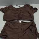 Lilosy High Waisted Tummy Control Drawstring Bikini Set Srting Swimsuit Short Sleeve Top and Tie Side Shorts 2 Piece (X-Large)