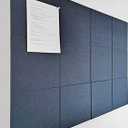 DECORITA Blue Felt Bulletin Board 47"x35" | Large Cork Bulletin Board Alternative for Office, Home & Classroom | Felt Wall Tiles (12-Pack) | Blue Classroom Decor Office Supplies | Dark Blue