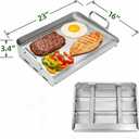 Griddle for Gas Grill, Flat Top Griddle with Non-Stick, Heat Evenly Stainless Steel Griddle, Heat Resistant, No warps, Perfect for Gas/Charcoal Grill, Camping, Tailgating Parties - 23"X16"
